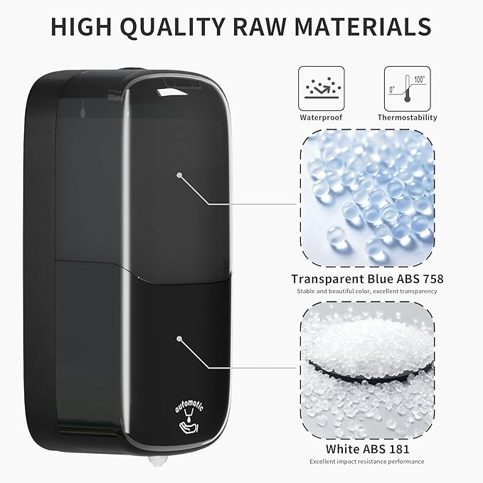 Automatic Soap Dispenser Wall Mount, 33.8oz/1000ml Dish Soap Dispenser for Bathroom, Touchless Electric Commercial Soap Dispensers Kitchen, Black
