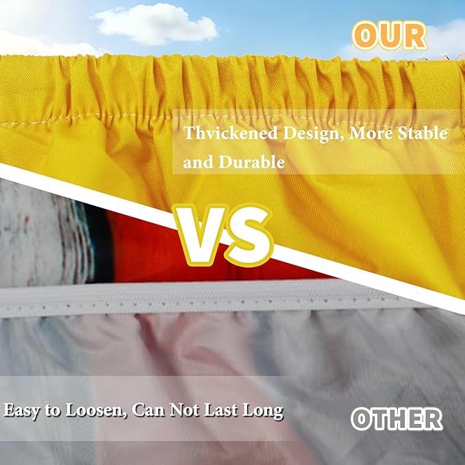 6FT Picnic Table Cover with Bench Covers Set Spring Daisy Decor Waterproof Windproof Camping Rectangle Tablecloths with Elastic Fitted Picnic Table Cover for Easter Spring Table Decor