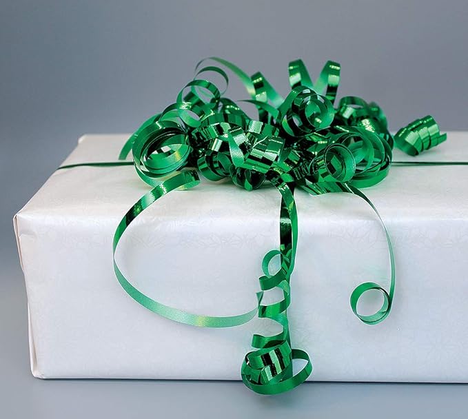 Thin Christmas Curling Ribbon Curly Ribbons Holiday Metallic Red & Green Ribbons Set Crimped Iridescent for Gift Wrap, Holiday Party Decoration, Gift Wrapping Presents Holiday