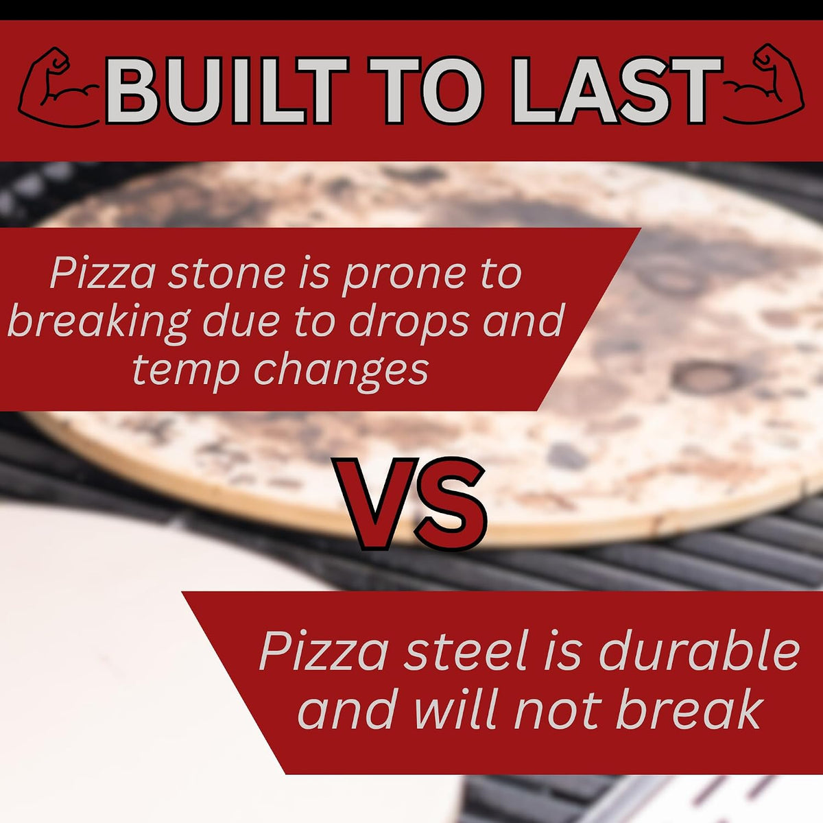16" x 16" Pizza Steel - 3/8" Steel, 27.5 lbs | Multipurpose Cooking Steel for Pizzas, Sourdough, Grilling &amp; More - Made in the USA