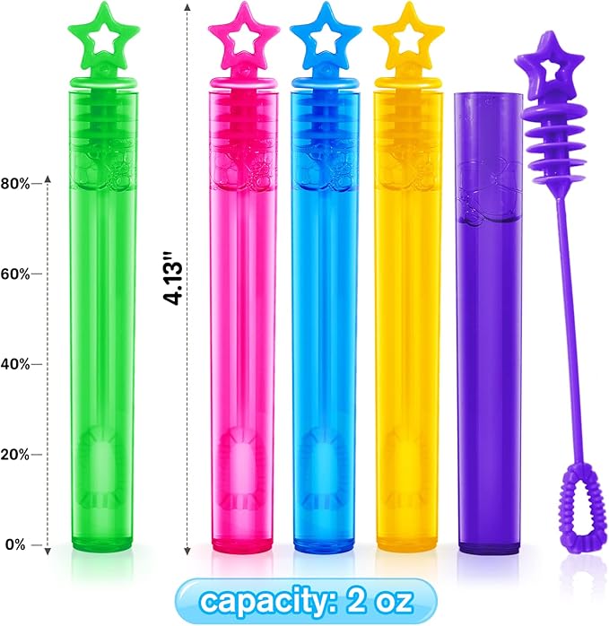 Bubble Wand, 200 Pieces Mini Bubble Wands Bulk in 10 Colors, Bubbles Party Favors Bulk for Kids, Summer Toys for Girls & Boys, Carnival Prizes, Themed Birthday, Wedding, Indoor Outdoor Activity