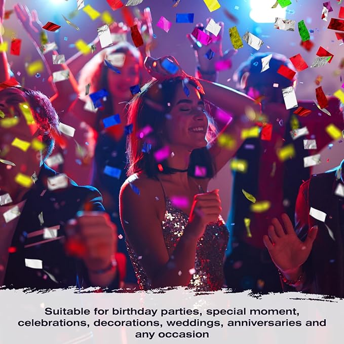 2.2lb Metallic Glitter Confetti Papers - Flame Retardant Foil Colored Paper Great for Birthday Party,Concerts,Celebrations,Weddings,Graduation Ceremonies