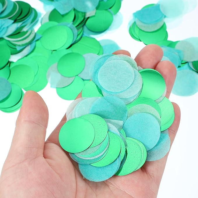PATIKIL Round Tissue Paper Confetti 1 Inch, Table Confetti Circle Dots for Wedding Birthday Party Balloon Decorations(1.76 oz),Turquoise