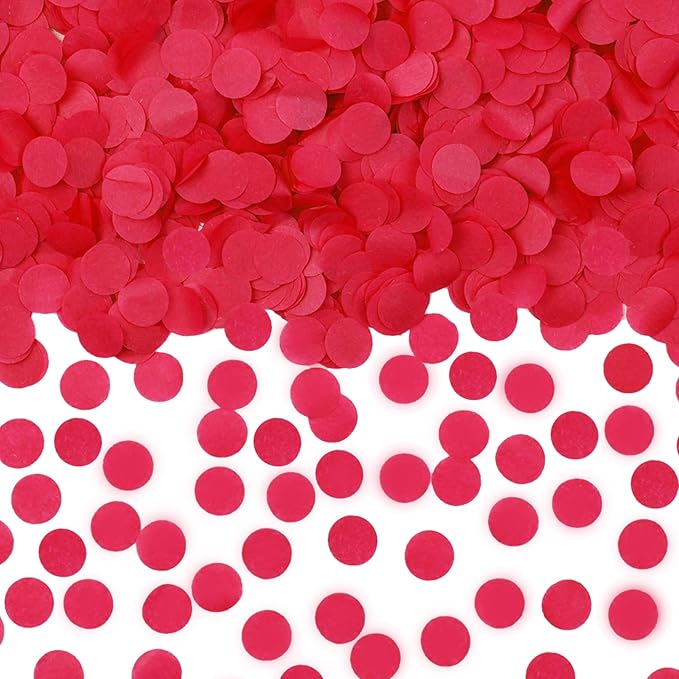 0.5LBS Confetti, Red Biodegradable Confetti - Rectangular Fluttering Tissue Paper Confetti for Cannon and Launcher use – Parties, Concerts and Weddings for Events (0.5LBS red)