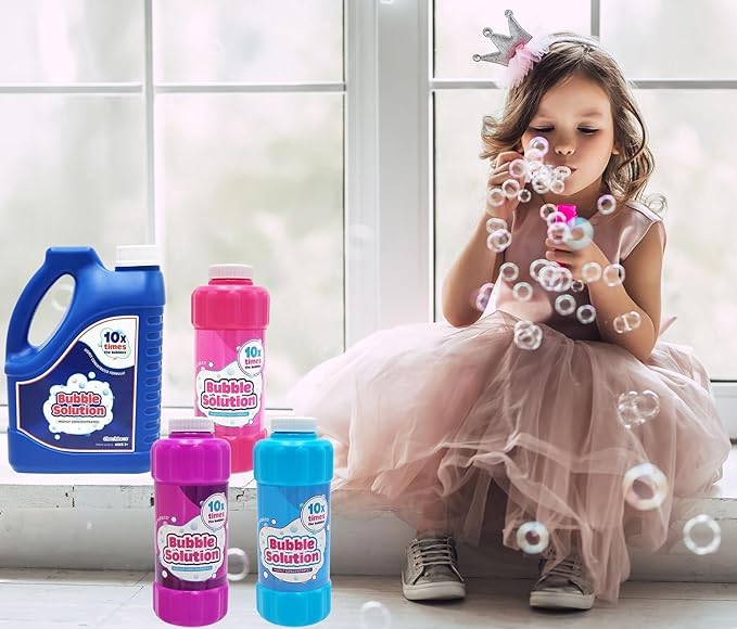 Purple 16oz Concentrated Bubble Solution 20-Pack, Refills up to 1.25 Gallons, Non-Toxic Concentrated Solution for Bubble Machines, Giant Bubble Wands, Bubble Gun and Blowers