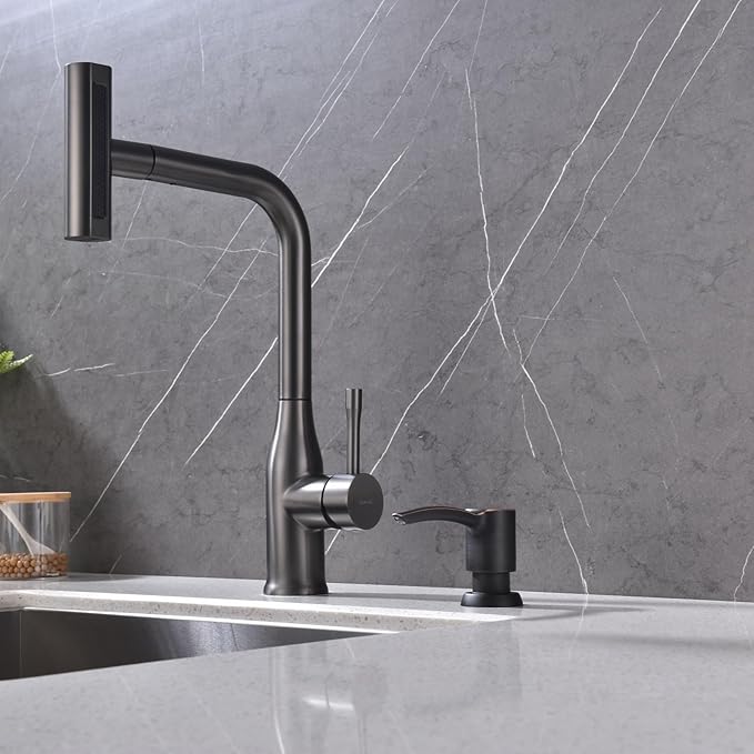 Kitchen Sink Soap Dispenser Oil Rubbed Bronze, Built in Soap Dispenser Kitchen Countertop, ABS Pump Head with Refillable Bottle, Under Counter Dish Soap Hand Lotion Dispenser