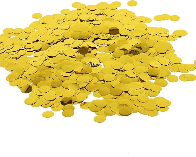 BATTIFE Metallic Glitter Foil Confetti Round Table Confetti Dots for Wedding Party Celebration Decorations 1.8oz - 0.6inch (Gold)