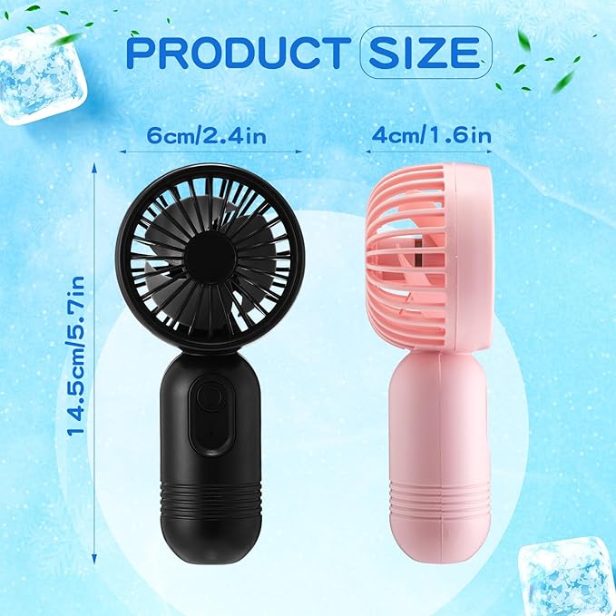 Rossesay 24 Pack Mini Portable Fan Bulk for Travel 3 Speeds, Rechargeable USB Battery Operated, Small Handheld Personal Eyelash Fans for Women Men Indoor Outdoor(Multicolor)