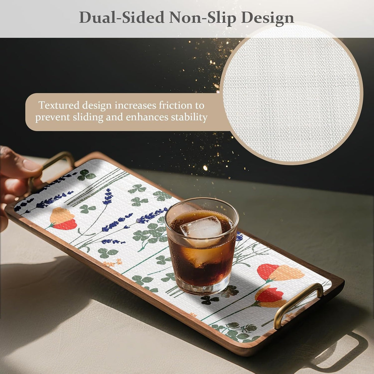 FINNEZ Shelf and Drawer Liner 12in x 30FT with Cutting Tool, Non Slip Non Adhesive Drawer Liners for Kitchen Cabinets, Waterproof Floral Cabinet Liner for Shelves, Refrigerator