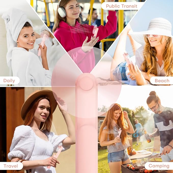 Portable Mini Handheld Fan, Small Rechargeable Personal Fan with Pocket Power Bank Design for Travel/Women Gifts/Disney World Accessories/Theme Park Essentials