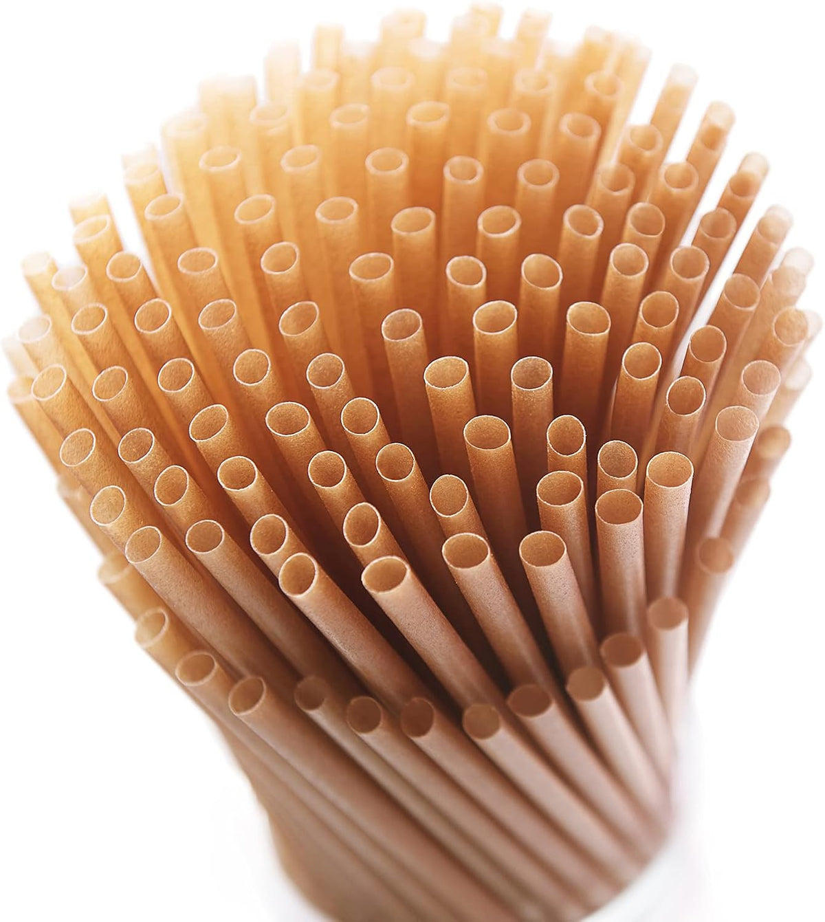 Biodegradable 200pcs Sugarcane Straws 8 Inch Compostable Disposable Drinking Straws Plastic Free Sturdy Smoothie Straws for Home Restaurant Parties