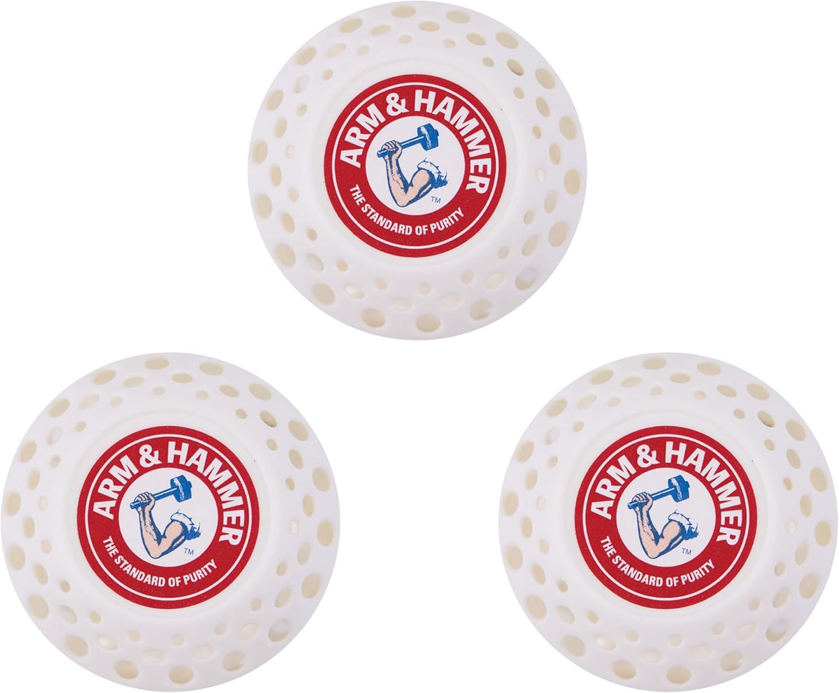 Arm & Hammer Odor Busterz Deodorizing Balls - Air Freshener and Odor Eliminator - Long Lasting Freshness for Home, Bathroom, Closet, Gym Bags, Sports Gear and More - 3-Count, White Linen Scent