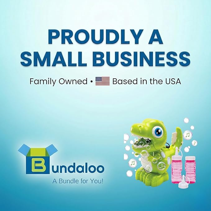 Dino Bubble Blower for Kids, Automatic Bubble Machine with Lights & Sounds, Includes 2 Bottles of Bubble Solution & Funnel, Fun Dinosaur Bubble Toy for Toddlers & Kids Ages 3+