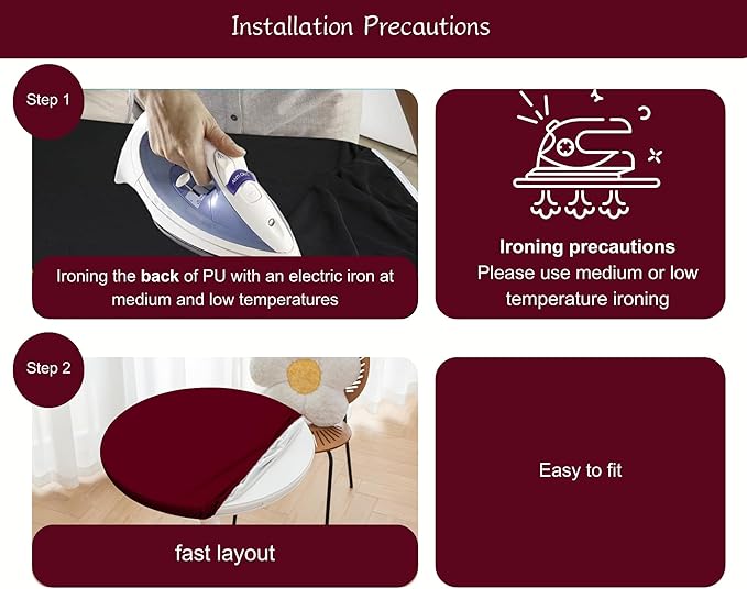 Round Fitted PU Tablecloth with High Elastic Edge 63 Inch Dia Waterproof Oil Proof Table Cloth Anti-Scald Stain-Resistant Wipeable Table Cover for Indoor Outdoor Picnic (Red,63" Dia)