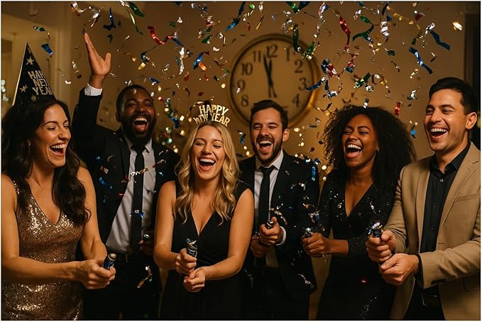 24-Count Multicolor Confetti Party Poppers – Safe Indoor/Outdoor Celebration Favors for Weddings, Birthdays & Events