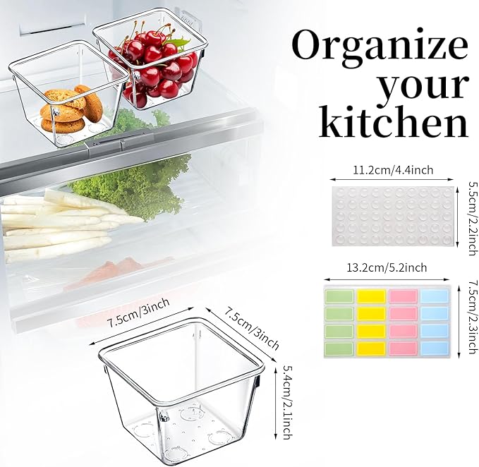 25 Pcs Clear Drawer Organizers 3 x 3 x 2 Inch Stackable Makeup Storage Bins Clear Container Dividers Small Vanity Desk Drawer Organizers for Kitchen Bedroom Office