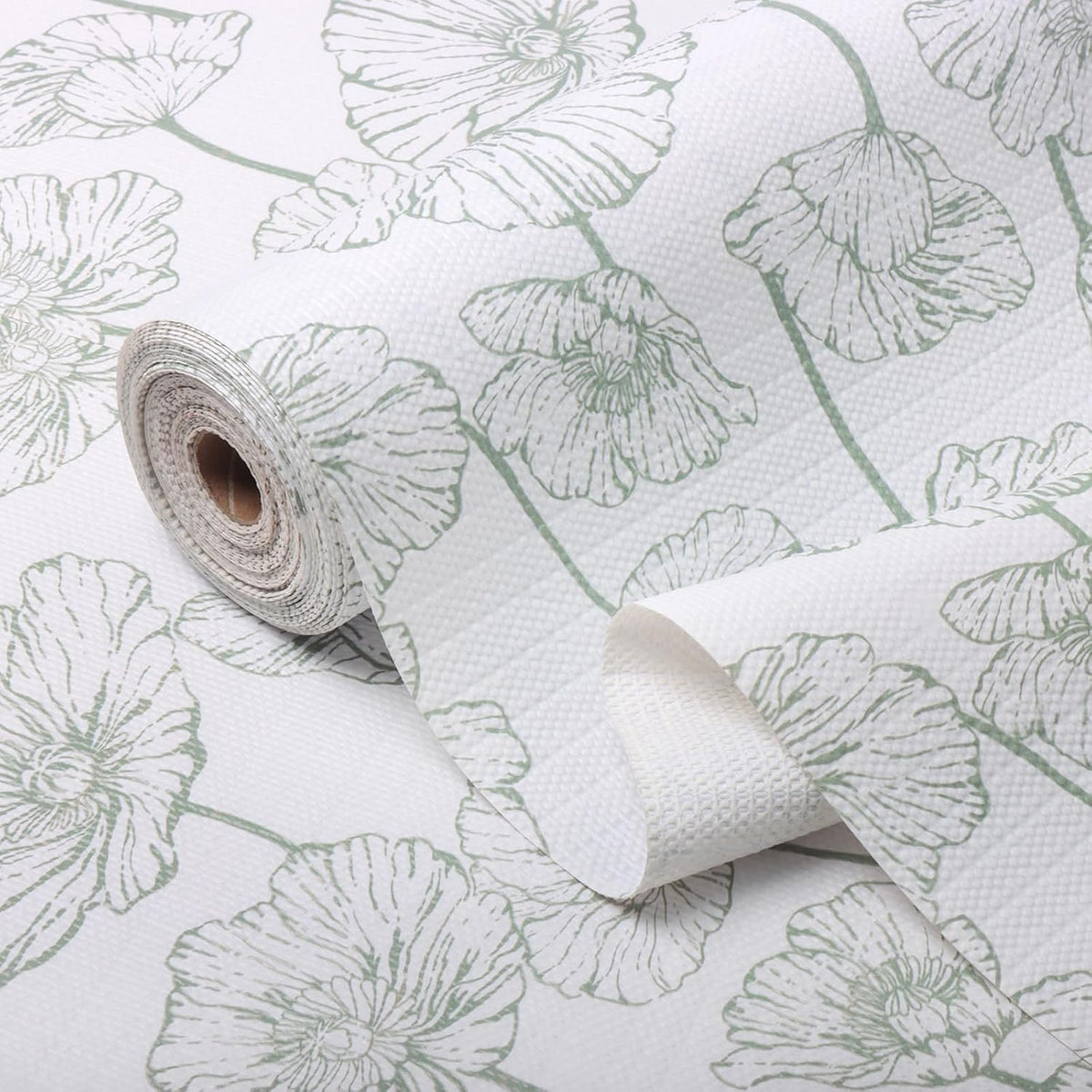 Shelf Liner for Kitchen Cabinets Non Adhesive Kitchen Drawer Liner,Non-Slip Lotus Cabinet Liner Shelf Paper,Pantry Shelf Liners for Cabinets Dresser Cupboard Liner Decorative 15.7In x 10FT