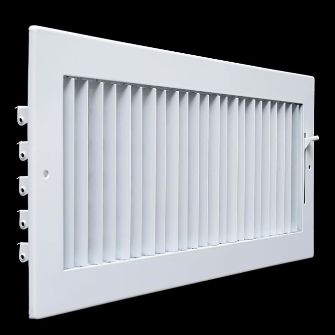 [10 Pack] Fits 16x6 Duct Opening Steel Adjustable Air Supply Grille by Handua | Register Vent Cover Grill for Sidewall and Ceiling | White | Out. Dim.: 17.75" X 7.75"