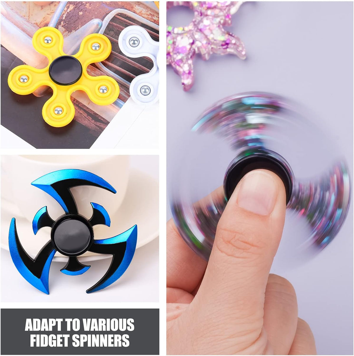 20 Pack Fidget Spinner Bearing and Cap Replacement Set, Chrome Steel Bearing Balls