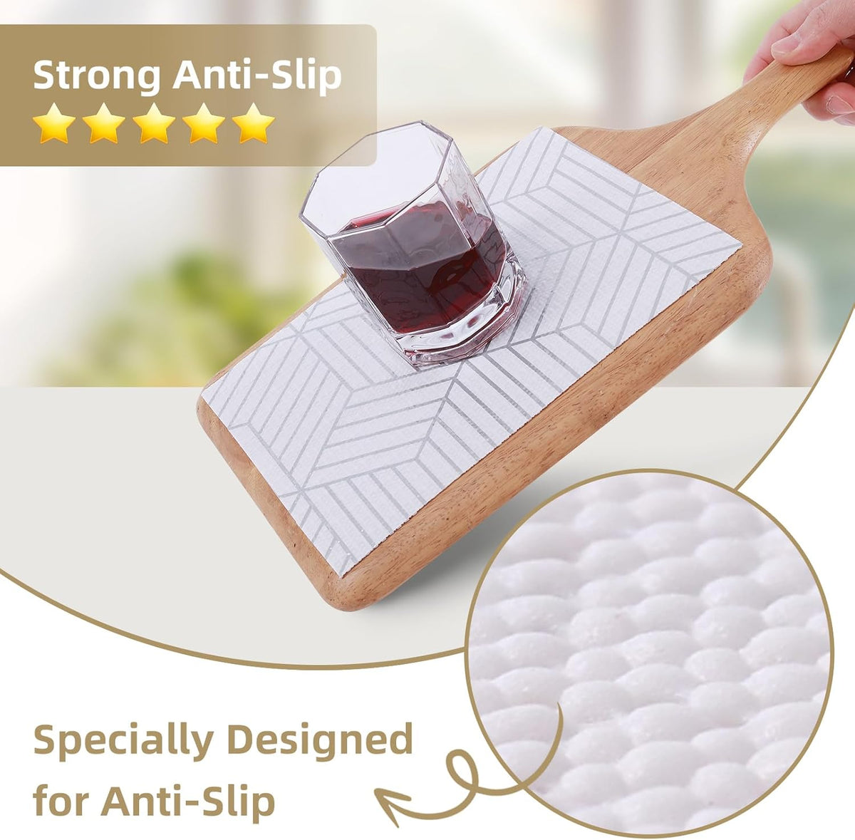 Shelf Liners for Kitchen Cabinets Non Adhesive Shelf Liner Paper Non-Slip Thickened Drawer Liner Easy to Clean for Tool Box Refrigerator with Knife and Tape Measure, Silver Geometric, 11.8 x 354.3 in