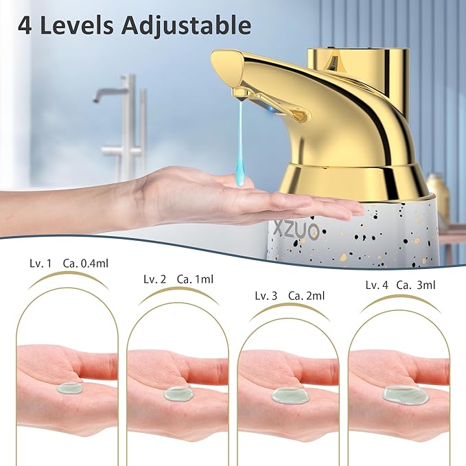 Automatic Soap Dispenser Touchless Ceramic Material Rechargeable Liquid 11.8oz/350ml Soap Bottle with Sensor Suitable for Bathroom & Kitchen
