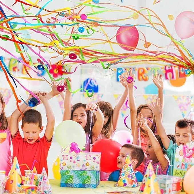 40Pack Hand Throw Streamers Colorful No Mess Confetti Poppers Party Poppers for Birthday Wedding Celebrations Graduation Retirement Party Favors Shows