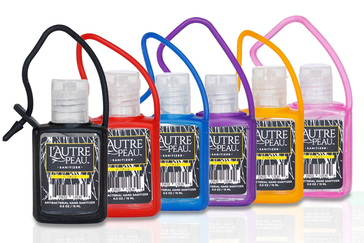 L'AUTRE PEAU Advanced Hand Sanitizer Gel with Aloe Vera, Citrus Scented 0.5 Fl Oz Jelly Wrap Travel Size Multi Pack – Flip Cap Bottles (6pc)