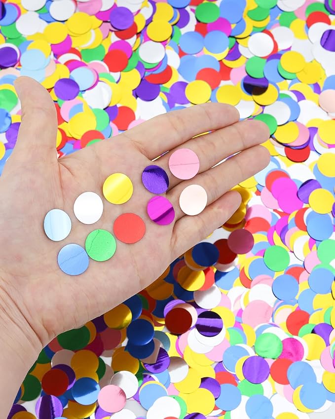 Multicolor Confetti Glitter - 30g Rainbow Metallic Foil Round Confetti for Party Decorations, Wedding, Baby Shower & Festival Supplies, Balloon Decoration