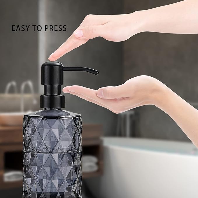 Easy Tang Durable 304 Rust Proof Stainless Steel Pump Head, Kitchen Soap Dispenser Pump Replacement for Regular Mouth Bottle (Black,2 Pack)