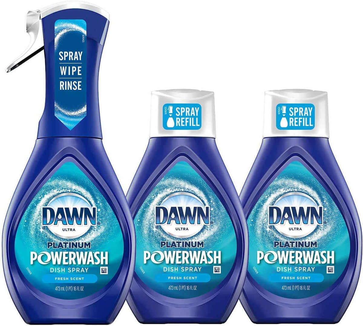 Dawn Powerwash Starter Kits, Dish Spray, Dish Detergent, Fresh Scent Bundle, Spray Bottle, 2 Refillsâ€¦