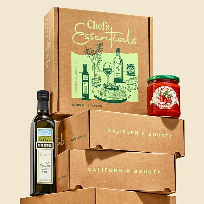 Corto x Stanislaus Chef’s Essentials Kit – Truly Extra Virgin Olive Oil - Ultra-Fresh Fall Harvest & Piccolo Datterini Baby Plum Tomatoes
