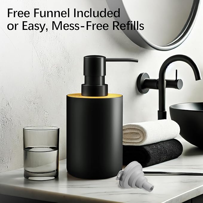 Soap Dispenser for Bathroom and Kitchen, 12oz Modern Minimalist Style Plastic matte white Empty Lotion Dispenser with Refillable Pump,Liquid Bottle for Hand Soap, Dish Soap,College Dorm Use