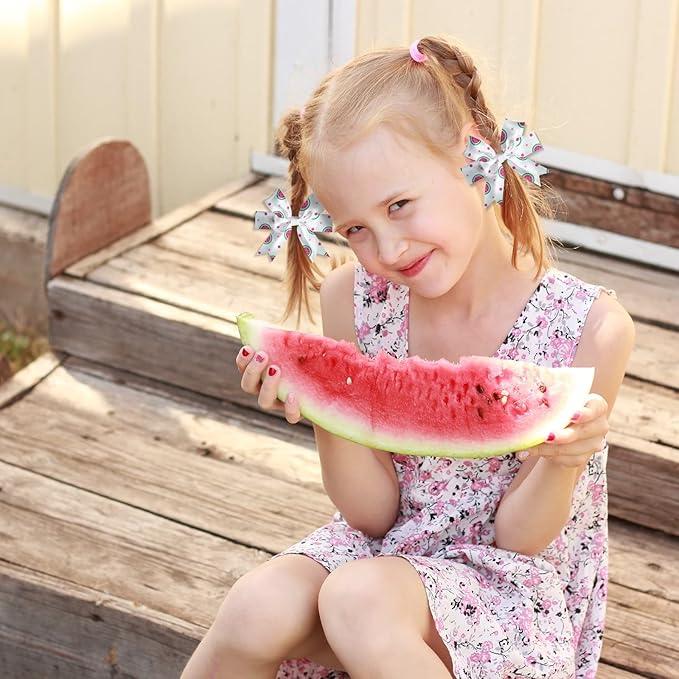 YKW Watermelon Grosgrain Ribbons 8 Pack - 3/8 Inch Summer Theme Ribbon Set, 3 Yards Each for DIY Crafts Party Decorations Hair Bows Gift Wrapping Arts