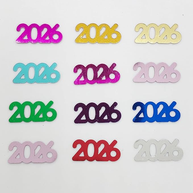 Confetti Year 2026 MultiColors - 4 Half Oz Bags (2 oz) #7347 Q02