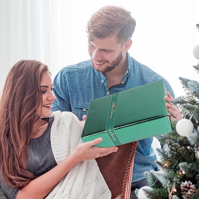 NESCCI Dark Green Metallic Wrapping Paper, Solid Color Paper,Gift Wrapping Paper,Perfect for Wedding,Valentine's Day,Birthday, Christmas,Baby Shower,DIY Bouquet (17 Inches X 32.8 Feet)
