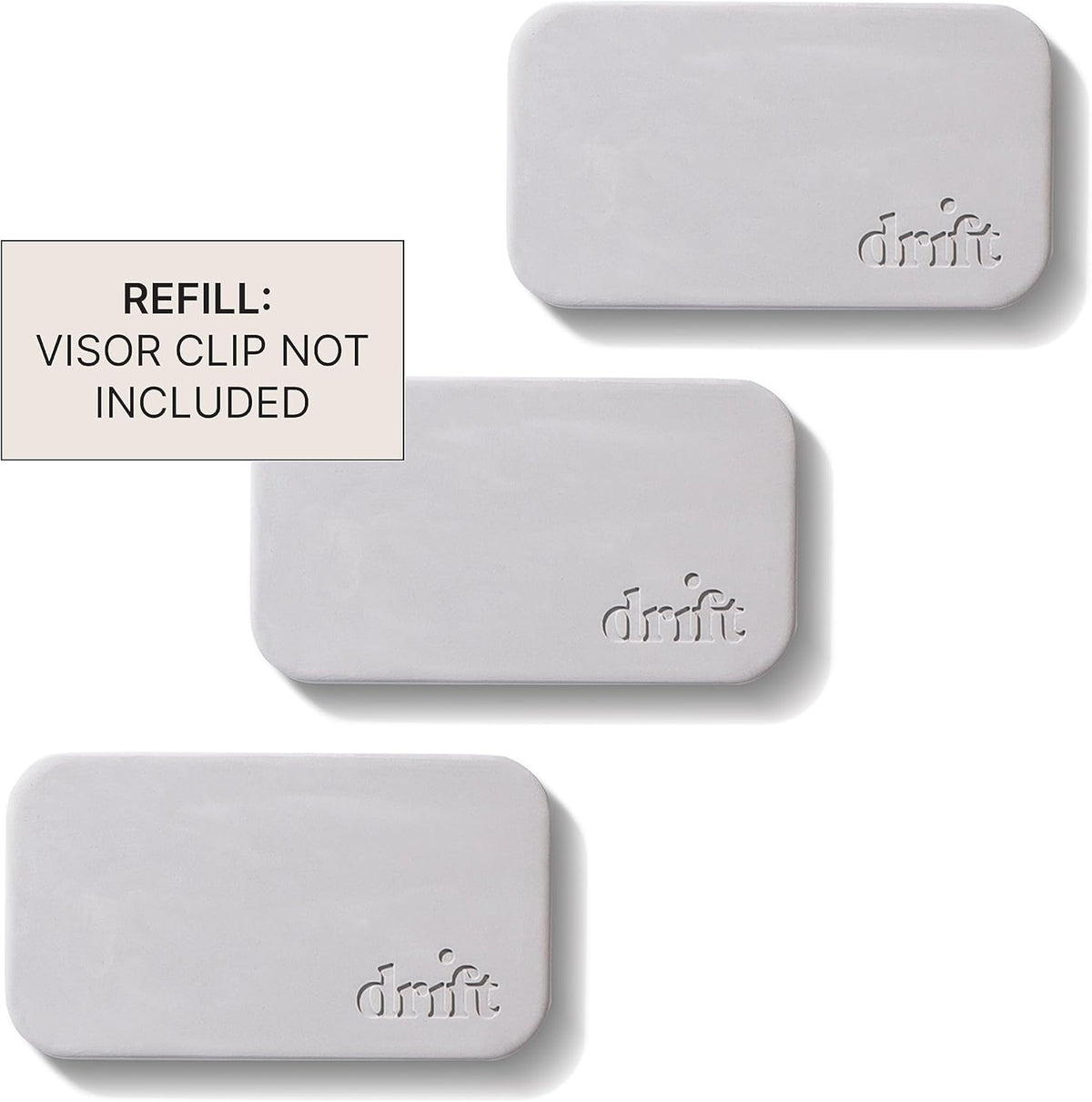 Drift Car Air Freshener - The Original Stone Air Freshener - Car Odor Eliminator - Long Lasting Scent - Metal Clip - Essential Oils - Clean Ingredients - Teak Scent 3 Pack Refill - NO CLIP INCLUDED