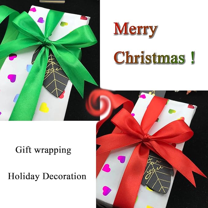 YASEO 1 1/2 Inch Green Solid Satin Ribbon, 50 Yards Craft Fabric Ribbon for Gift Wrapping Floral Bouquets Wedding Party Decoration