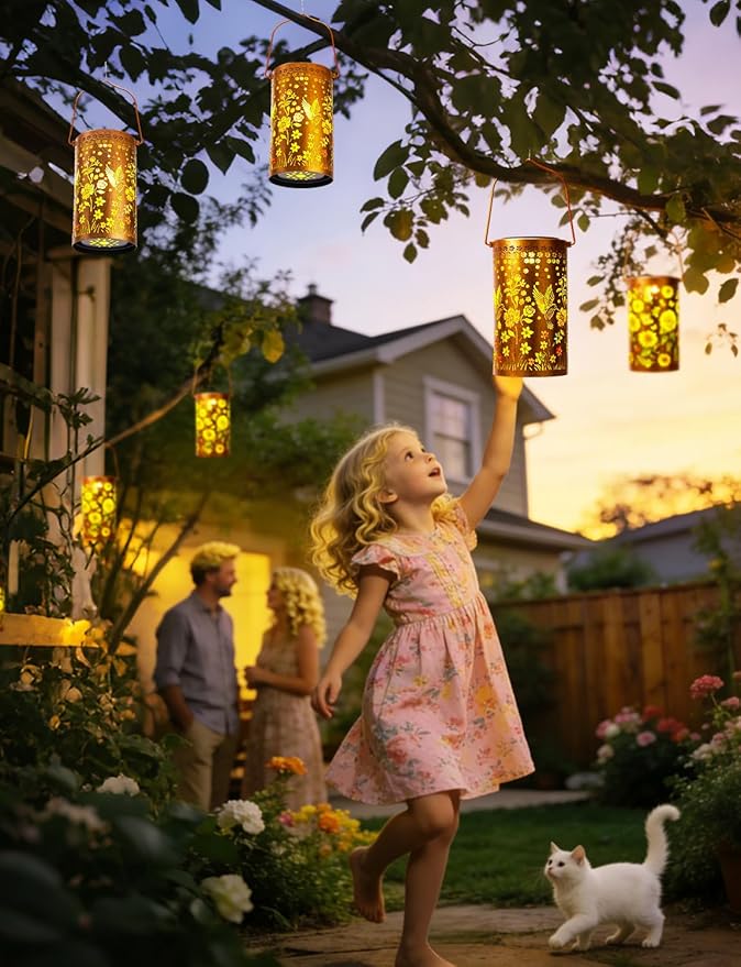 Colorful Hummingbird Solar Lanterns Outdoor Waterproof, Birthday Gifts for Women Mom Grandma, Hanging Hummingbird Solar Lights, Metal Lanterns Decorative Outdoor for Yard, Patio, Porch, Garden