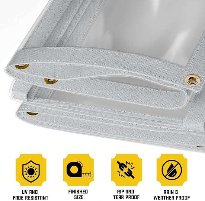Core Tarps 30 Mil Extreme Heavy Duty Clear Tarp with Gromments - 18x24ft Super Clear Tarps Heavy Duty Waterproof Vinyl Tarpaulin, Transparent Tarp for Outdoor, Camping & Construction, Clear
