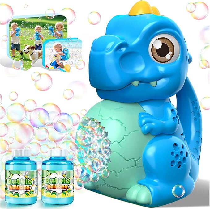 Dinosaur Bubble Machine Toys for Toddlers: Battery-Operated Bubble Maker with Bubble Solution for Kids - Perfect for Outdoor Parties, Yard Fun - Idea Kids Gift for Easter Christmas Birthday
