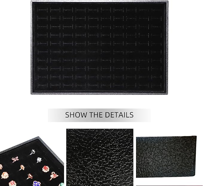 Wudygirl Ring Holder 100 Slots Ring Organizer Stackable Jewelry Tray for Drawer(100 Slots)