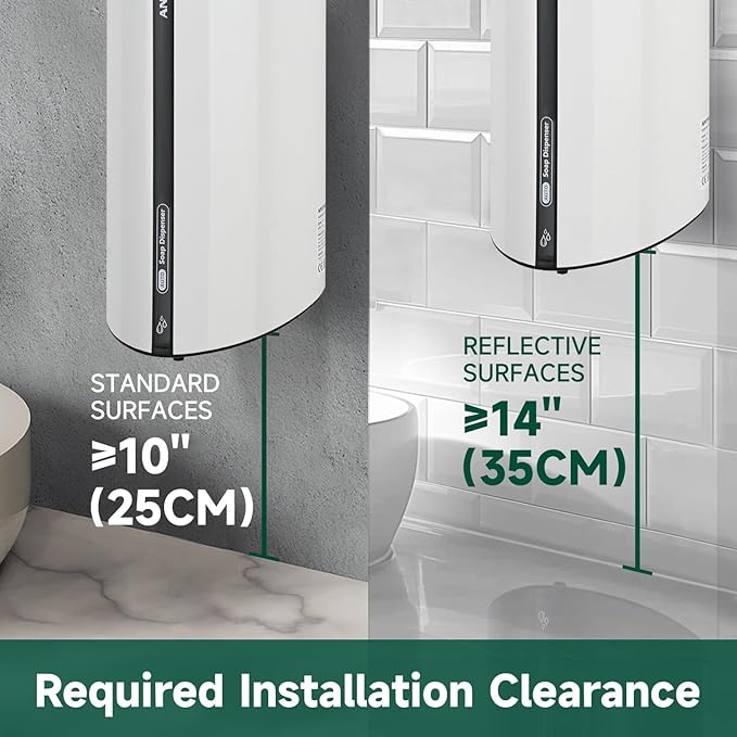 anydry 29fl.oz/850ml Commercial Automatic Liquid Soap Dispenser Wall-Mounted Large Capacity Model AD1209 White