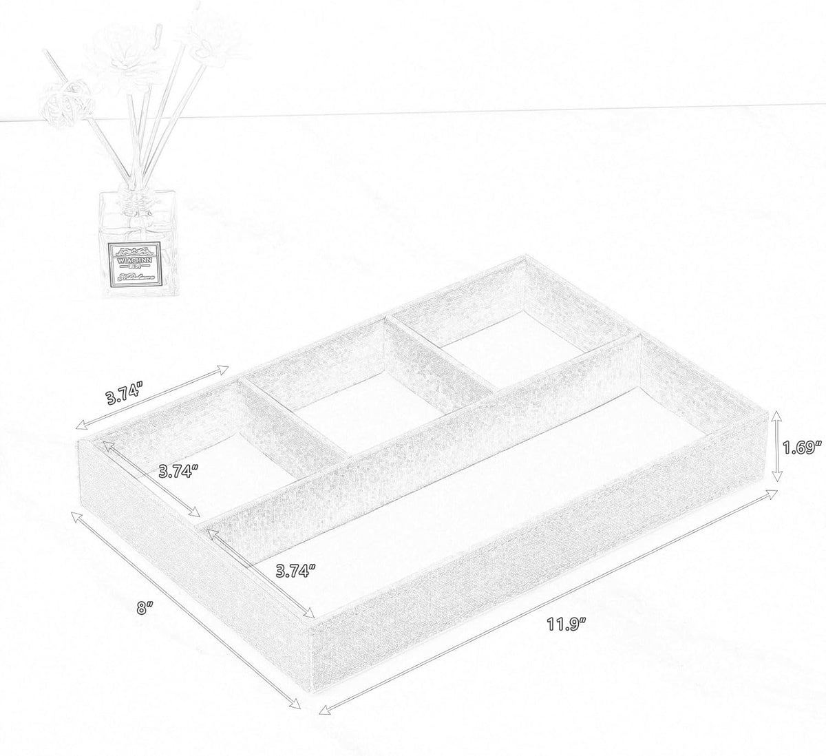 Desktop Storage Organizer, Nightstand or Dresser Organizer, Valet Tray, Entry Table Organizer, Modern bedside Box
