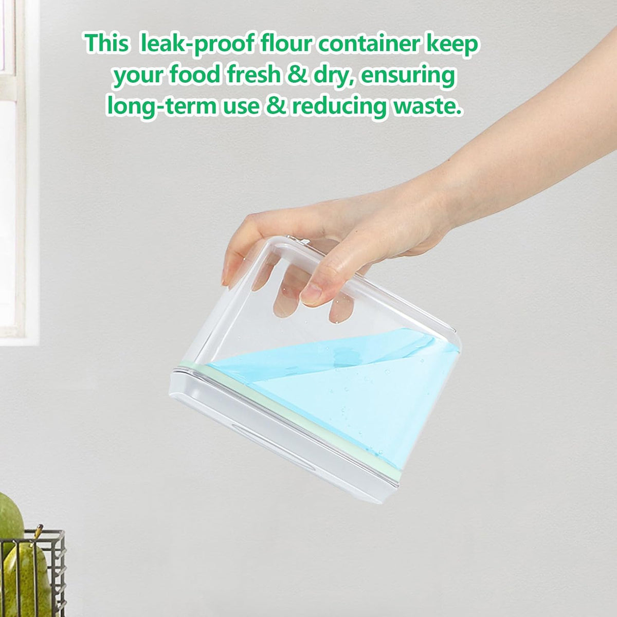 3 Pack Flour and Sugar Storage Containers with Pop-up Lid, 1.26Qt + 2.11Qt + 3.48Qt Food Storage Container for Rice, Spaghetti, Pasta, Nuts, Snack