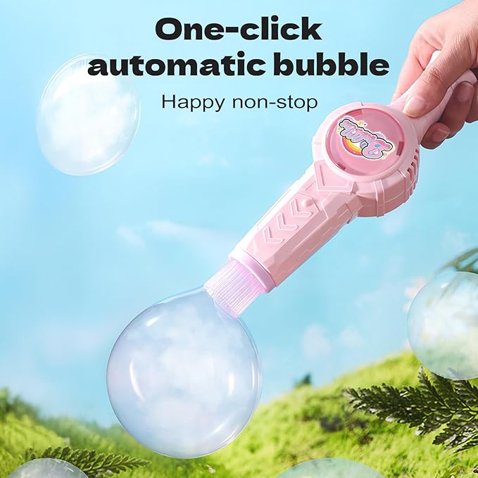 Fog Bubble Machine, Rechargeable Automatic Electric Smoke Bubble Machine, Magic Smoke Bubble Maker, Colorful Lights & Music, Bubble Fog Game for Parties, Beaches, Summer