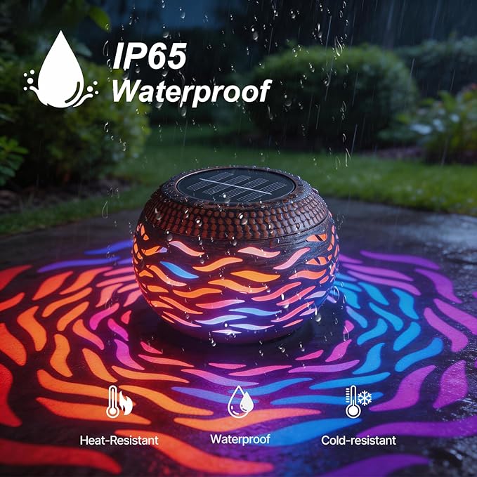 Solar Lanterns Outdoor Waterproof 4 Pack, Retro Metal Hollow Out Solar Lantern Lights with 3 Lighting Modes, Decorative Table Lanterns for Garden Yard Patio Porch, Gardening Gifts for Women Mom