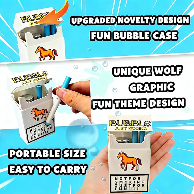 Bubble Blower Set with 2Wands and Refillable Bottle, Handheld Bubble Maker, Stress Relief Outdoor Bubble Toy, Fun Creative Gift for Men Women, YH