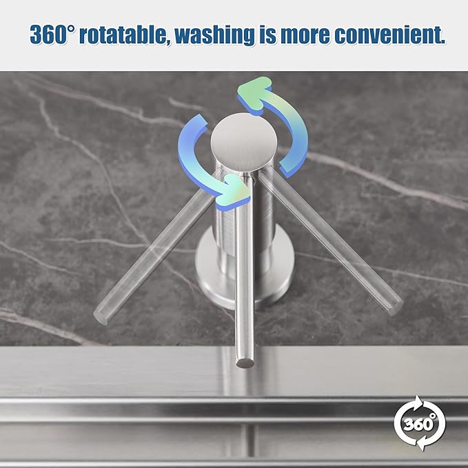 Soap Dispenser for Kitchen Sink Brushed Nickel, Sink Soap Dispenser Stainless Steel Refill from The Top Built in Sink Soap Dispenser with 17 OZ Soap Bottle