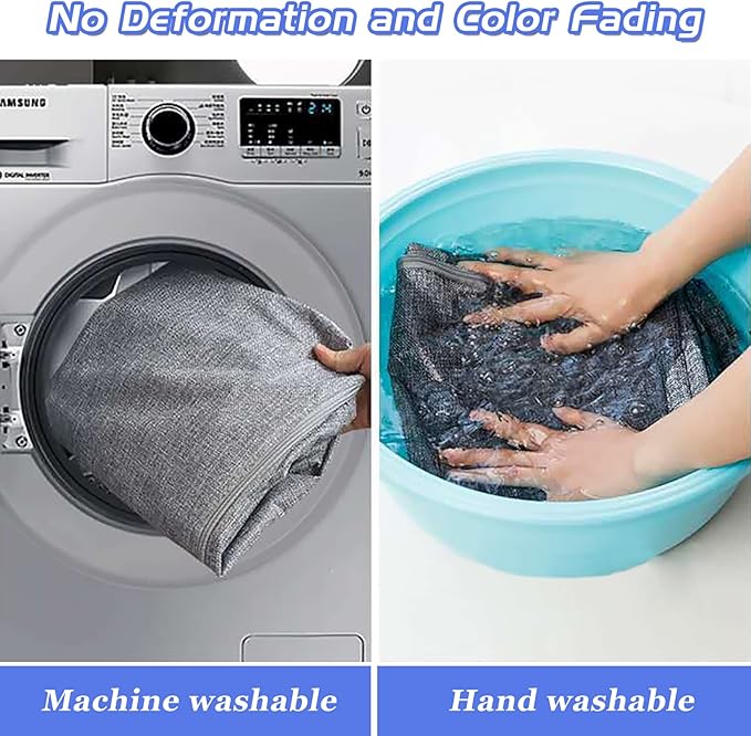 84L Extra Large Storage Bags, Folding Moving Comforter Blanket Storage Bags Closet Organizers and Storage Containers for Clothes with Strong Handles&Zippers Clear Window for Bedding Pillow Grey 2Pack