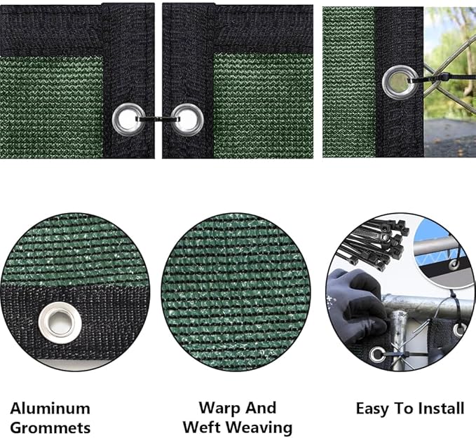 LITA 3' x 153' Garden Privacy Fence Screen Cover (HDPE) UV Protection Weather-Resistant Heavy Duty Shade Cover for Deck, Patio, Backyard, Outdoor Pool, Porch, Railing, Dark Green, Customizable